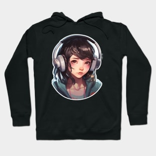 Cute headphone anime girl Hoodie